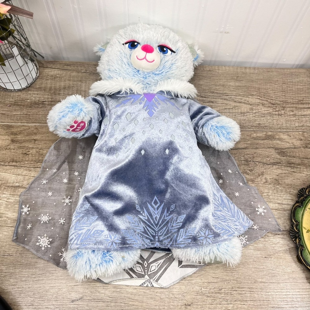 Build A Bear Princess Sparkle Blue Bear‎ Plush Disney Frozen Elsa Dress - Picture 3 of 10